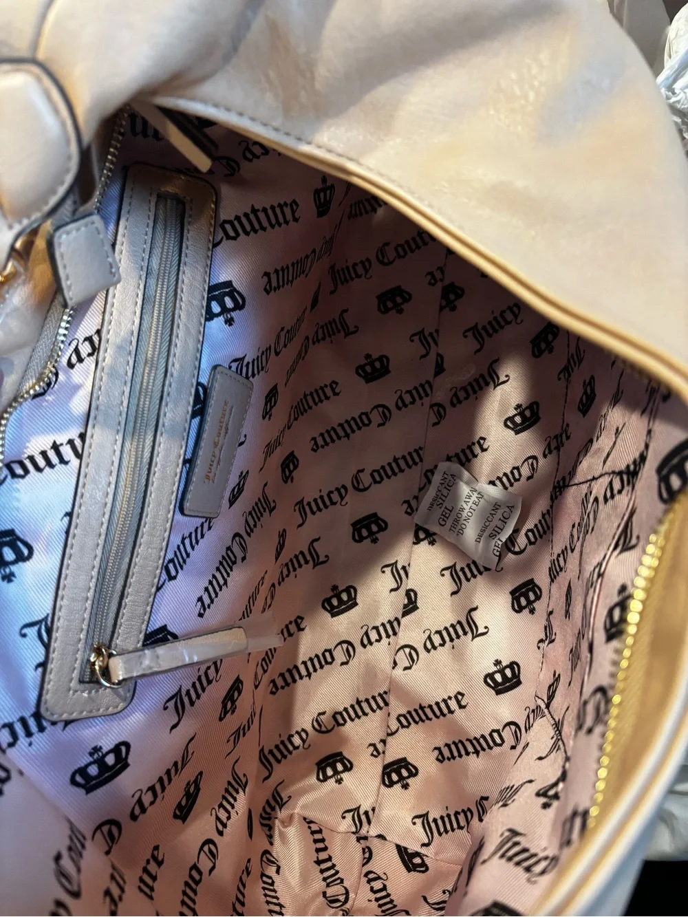 Juicy Couture Brown Shoulder Hobo Bag with Gold Chain Accent